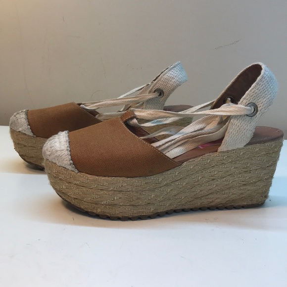 Mercedes Campuzano Brown & Tan Espadrilles Size 9 - Picture 3 of 10